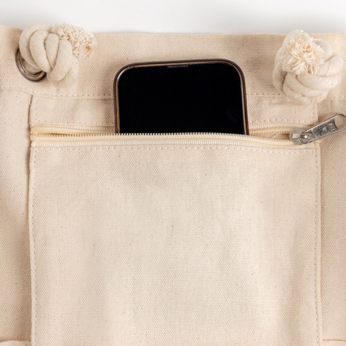 Bolsa de lona grande con asas de cordón ideal para verano 220 g/m2