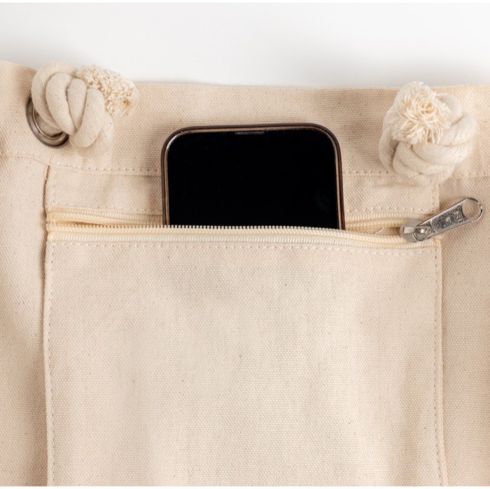 Bolsa de lona grande con asas de cordón ideal para verano 220 g/m2