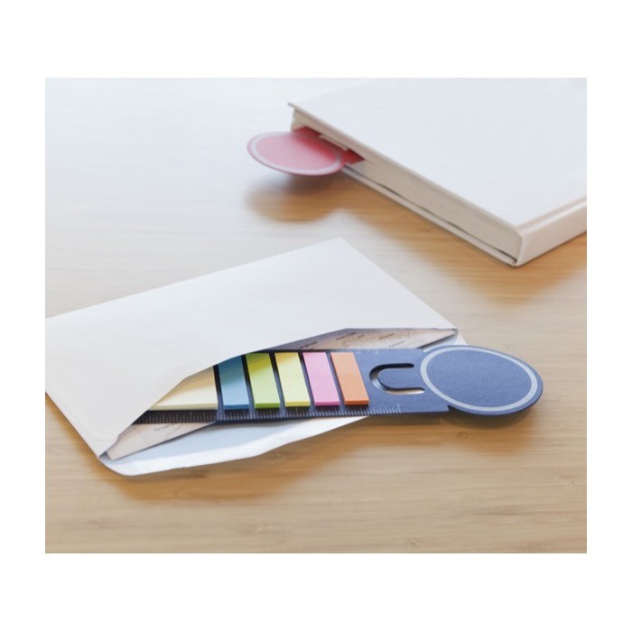 Marcapáginas personalizable de cartón con tiras adhesivas primera vista Marcapáginas personalizable de cartón con tiras adhesivas primera vista