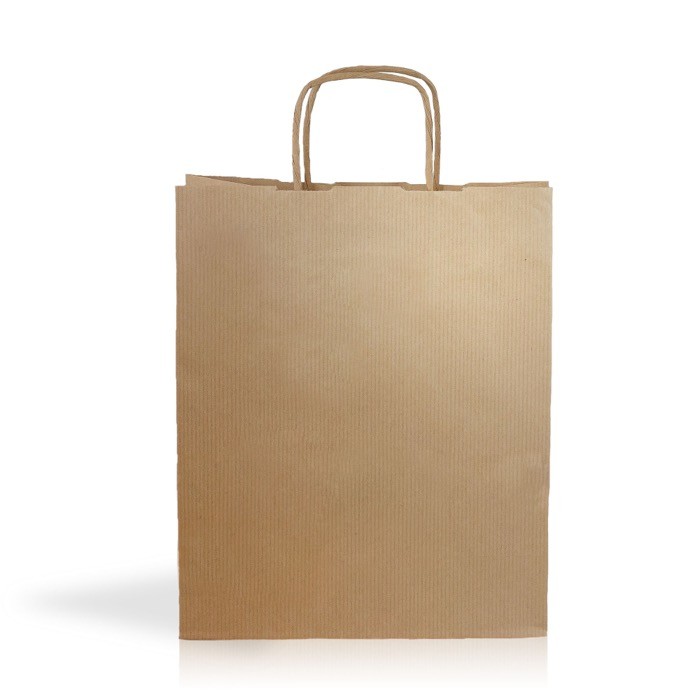 Bolsa clásica de papel kraft con asas cortas y gramaje 90 g/m2 color natural Bolsa clásica de papel kraft con asas cortas y gramaje 90 g/m2 color natural