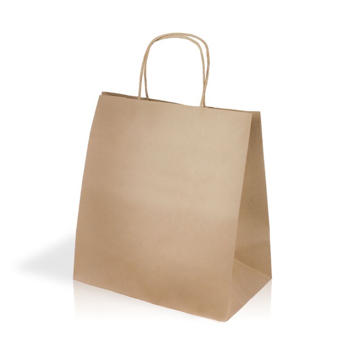 Bolsa para la compra de papel kraft con fuelle ancho 100 g/m2 color natural vista 2