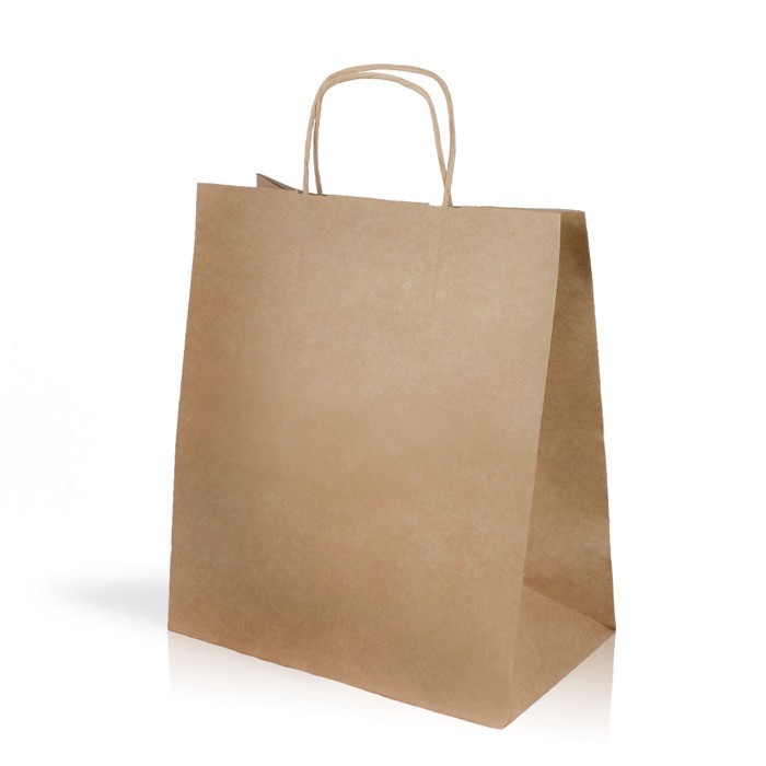 Bolsa clásica de kraft con espacioso tamaño y asas 115 g/m2 color natural vista 2