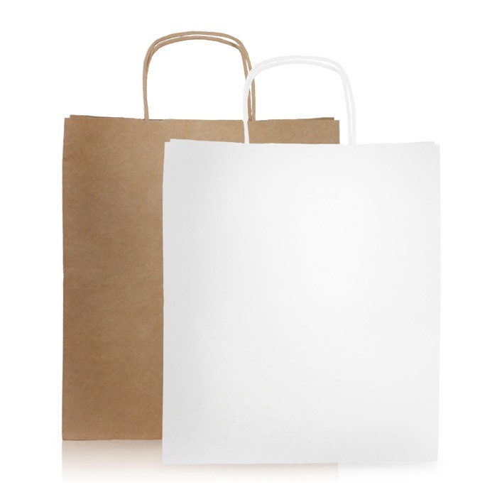 Bolsa clásica de kraft con espacioso tamaño y asas 115 g/m2 vista detalle 7