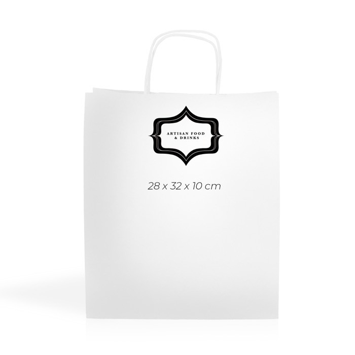 Bolsa para regalos ecológica de papel kraft con asas 90 g/m2