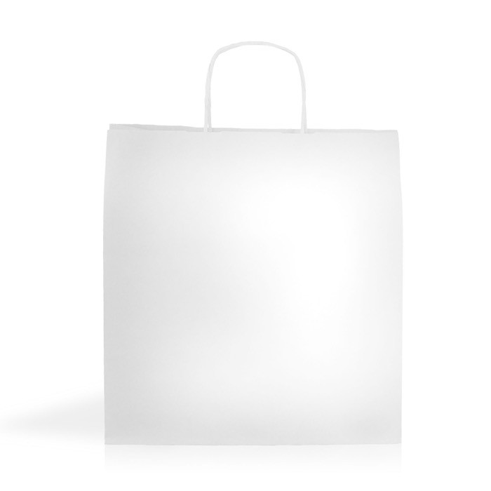 Bolsa para comprar cualquier cosa de papel kraft 100 g/m2 color blanco