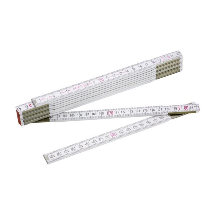 Regla plegable de madera con certificado de examen CE 2M color blanco segunda vista Regla plegable de madera con certificado de examen CE 2M color blanco segunda vista