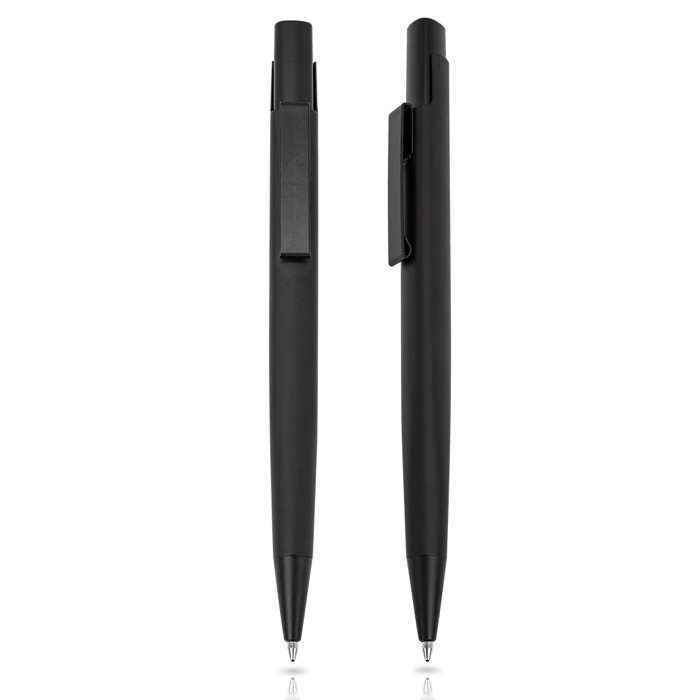 Set de bolígrafo y portaminas de aluminio con estuche tinta negra color negro vista 1