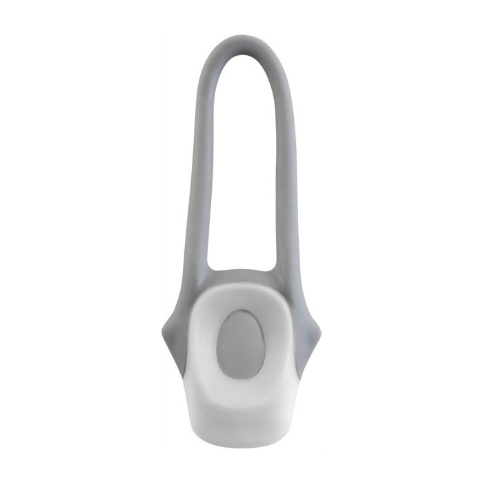 Luz para bicicleta con 2 luces LED y asa de silicona para fijación color blanco primera vista