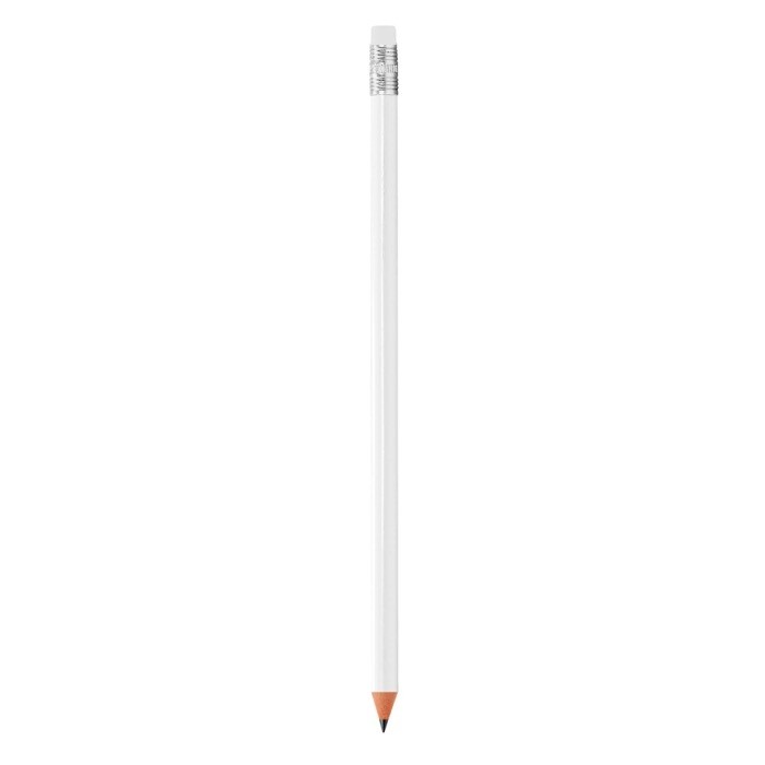 lápiz bic con goma personalizado color blanco