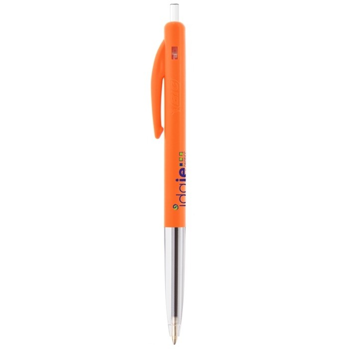 Bolígrafo BIC con pulsador personalizado color naranja