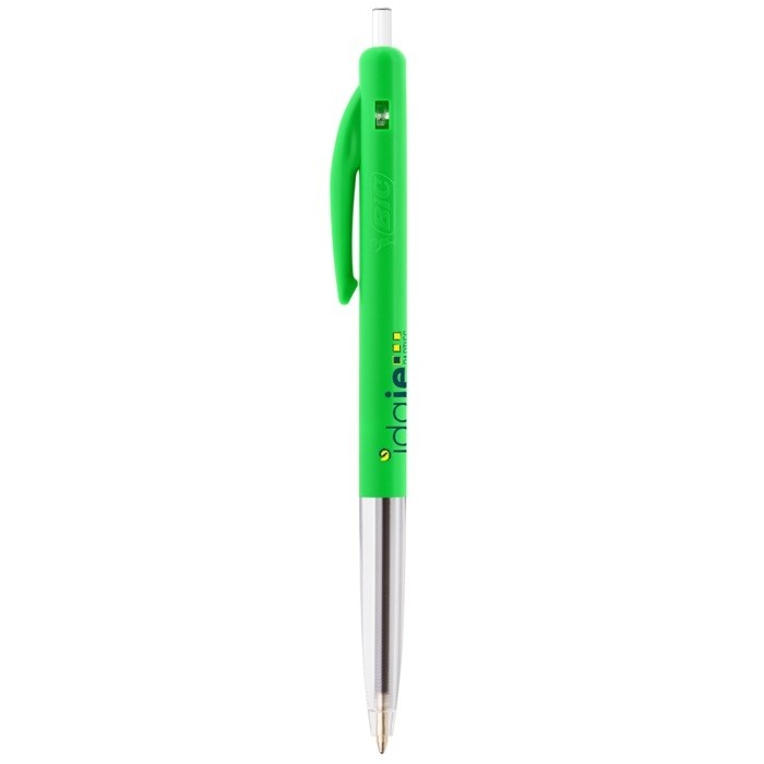 Bolígrafo BIC con pulsador personalizado color verde