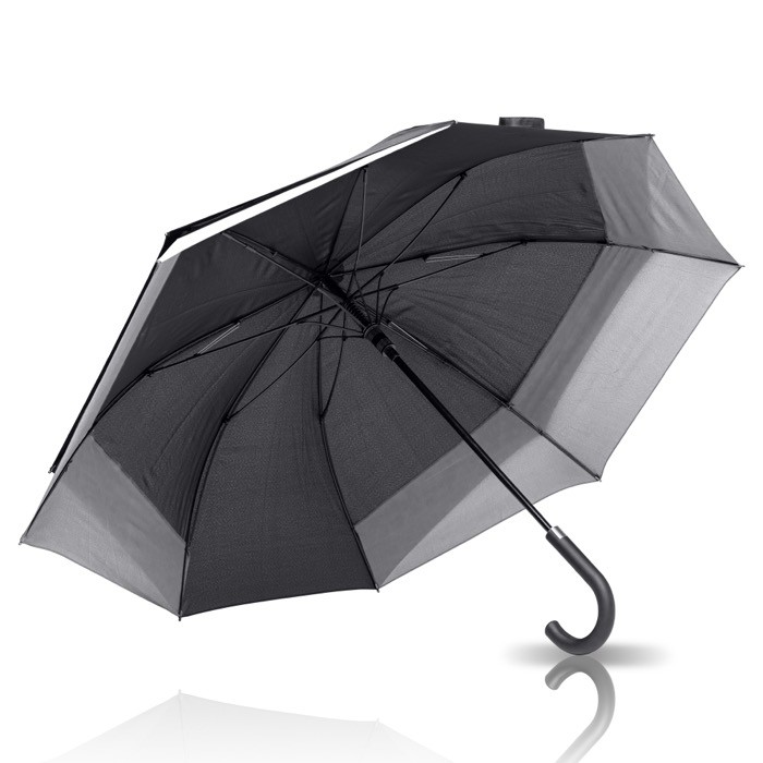 Paraguas pongee automático con interior de color Ø132 color gris claro vista 1
