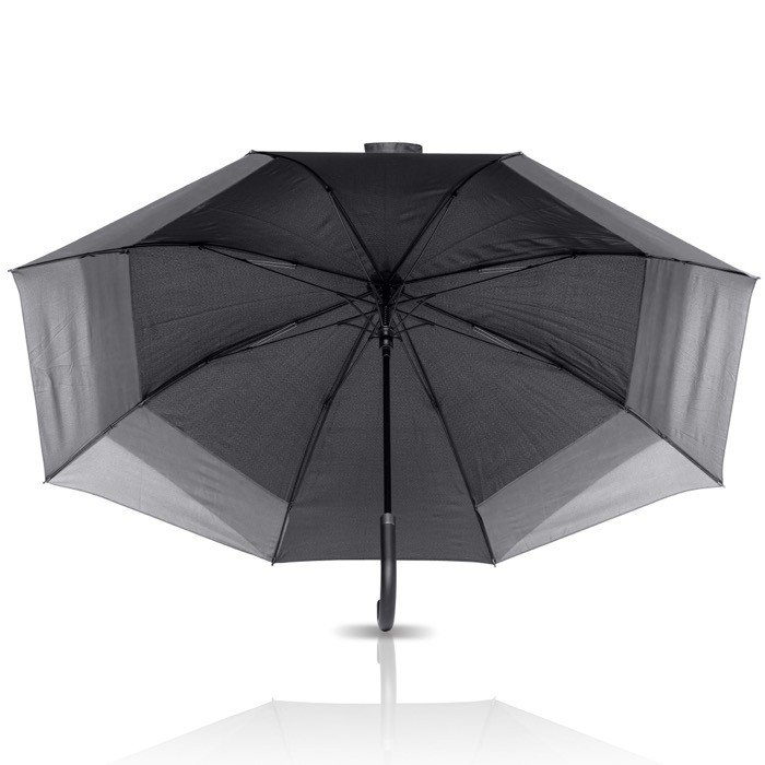 Paraguas pongee automático con interior de color Ø132 color gris claro vista 2