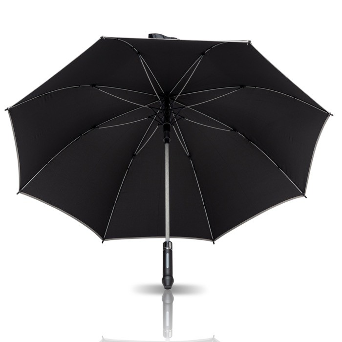 Paraguas pongee 190T elegante con detalles a color Ø122 color gris claro vista 2