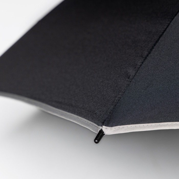 Paraguas pongee 190T elegante con detalles a color Ø122 color gris claro vista 2