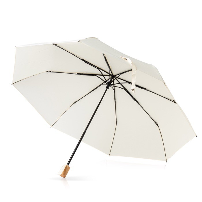 Paraguas manual de pongee y metal con funda y 8 paneles Ø97 color beige vista 1