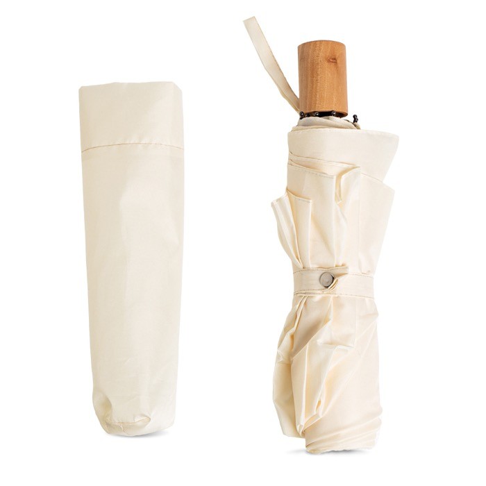 Paraguas manual de pongee y metal con funda y 8 paneles Ø97 color beige vista 1