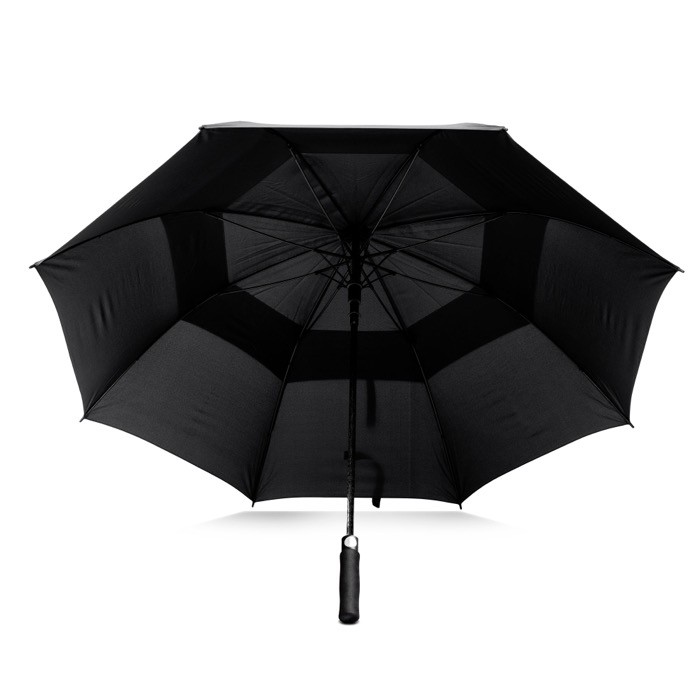 Paraguas de RPET automático de colores con 8 paneles Ø126 color negro vista 1