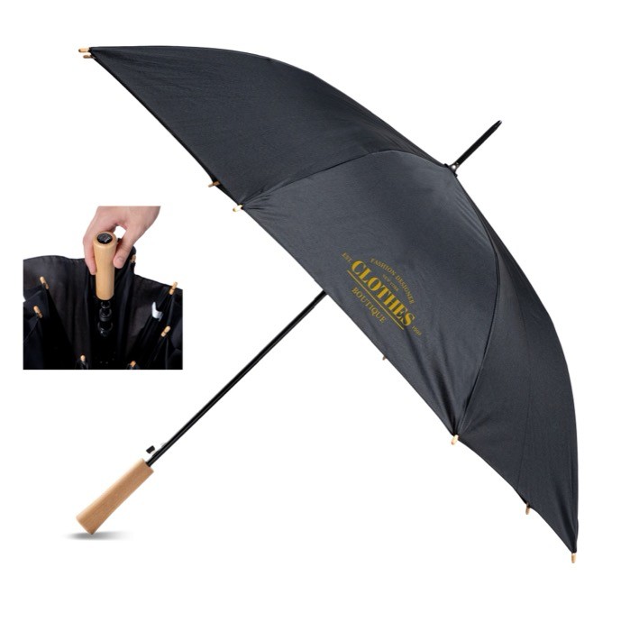 Paraguas automático con mango de madera de 8 paneles y Ø106