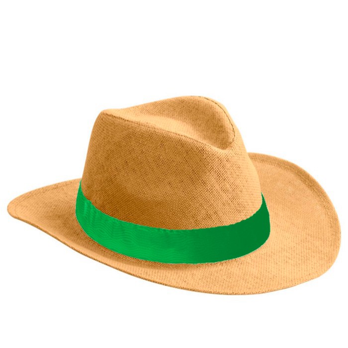 Sombrero de papel con cinta en distintos colores para personalizar color verde primera vista