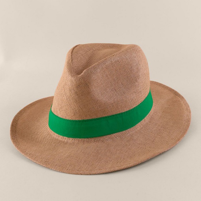 Sombrero de papel con cinta en distintos colores para personalizar color verde segunda vista