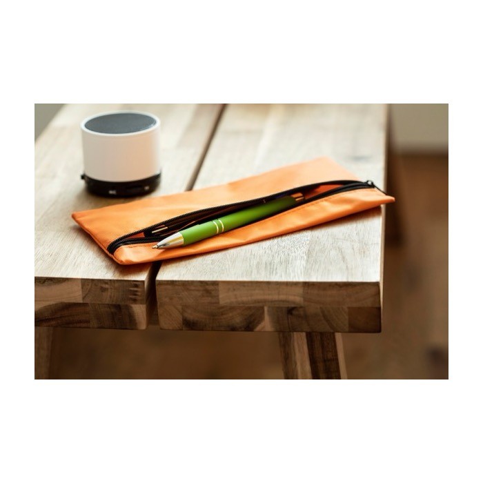 Clásico estuche escolar rectangular de poliéster con cremallera negra segunda vista Clásico estuche escolar rectangular de poliéster con cremallera negra segunda vista