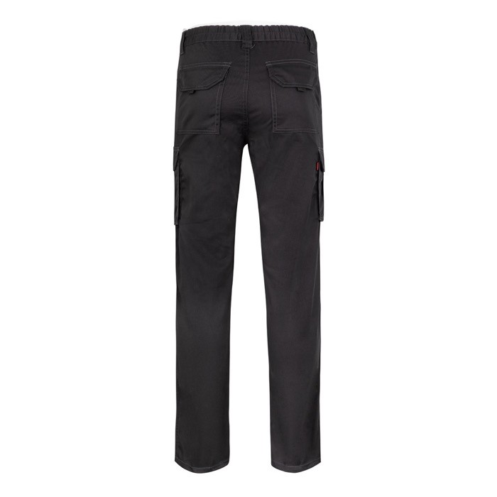 Pantalón multibolsillos unisex de algodón y poliéster 240 g/m2 color negro segunda vista Pantalón multibolsillos unisex de algodón y poliéster 240 g/m2 color negro segunda vista