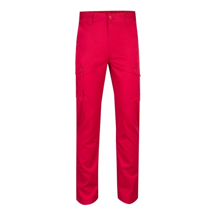 Pantalón multibolsillos unisex de algodón y poliéster 240 g/m2 color rojo Pantalón multibolsillos unisex de algodón y poliéster 240 g/m2 color rojo