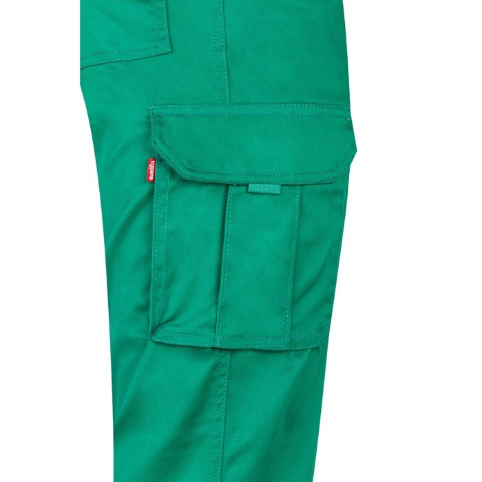 Pantalón multibolsillos unisex de algodón y poliéster 240 g/m2 color verde quinta vista Pantalón multibolsillos unisex de algodón y poliéster 240 g/m2 color verde quinta vista