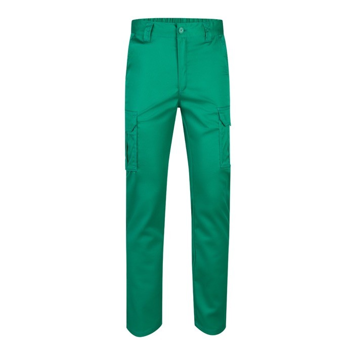 Pantalón multibolsillos unisex de algodón y poliéster 240 g/m2 color verde Pantalón multibolsillos unisex de algodón y poliéster 240 g/m2 color verde