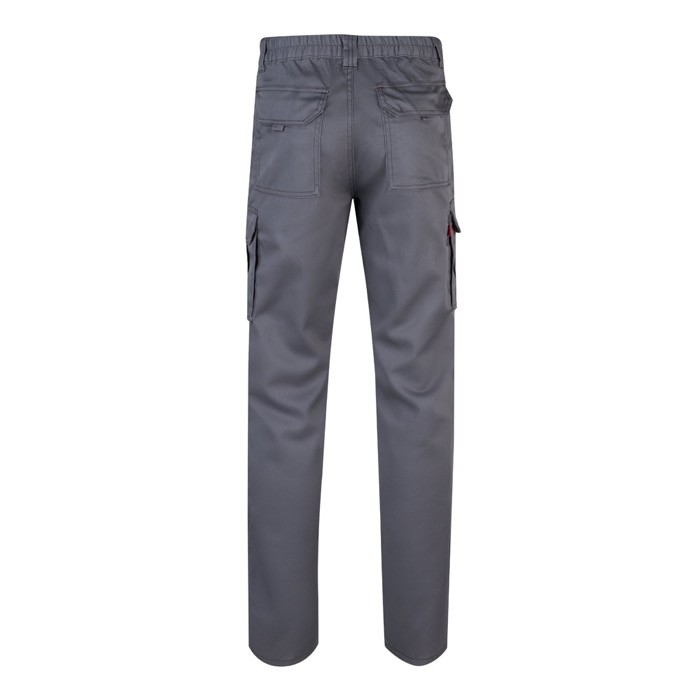 Pantalón multibolsillos unisex de algodón y poliéster 240 g/m2 color gris segunda vista Pantalón multibolsillos unisex de algodón y poliéster 240 g/m2 color gris segunda vista