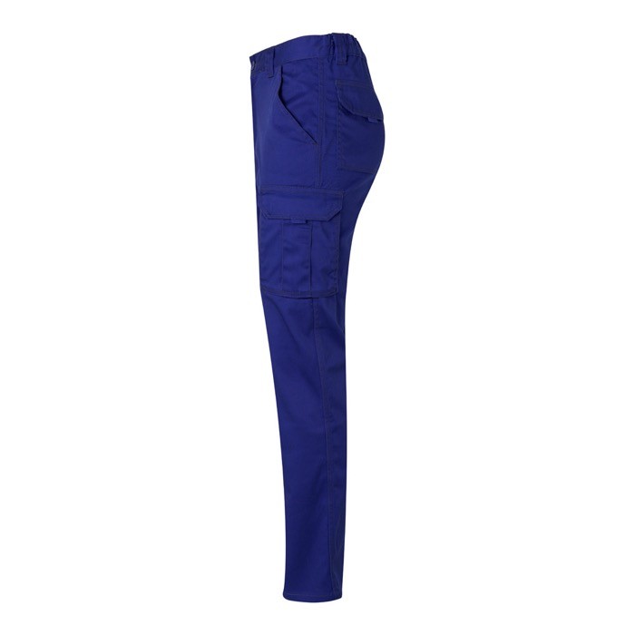 Pantalón multibolsillos unisex de algodón y poliéster 240 g/m2 color azul real tercera vista Pantalón multibolsillos unisex de algodón y poliéster 240 g/m2 color azul real tercera vista
