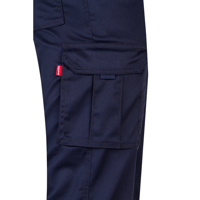 Pantalón multibolsillos unisex de algodón y poliéster 240 g/m2 color azul marino quinta vista Pantalón multibolsillos unisex de algodón y poliéster 240 g/m2 color azul marino quinta vista