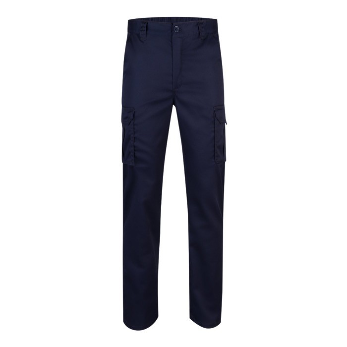 Pantalón multibolsillos unisex de algodón y poliéster 240 g/m2 color azul marino Pantalón multibolsillos unisex de algodón y poliéster 240 g/m2 color azul marino