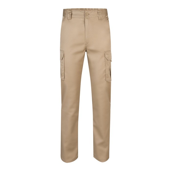 Pantalón multibolsillos unisex de algodón y poliéster 240 g/m2 color natural Pantalón multibolsillos unisex de algodón y poliéster 240 g/m2 color natural