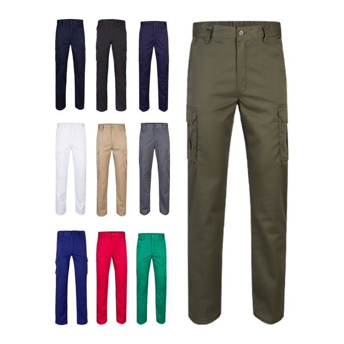 Pantalón multibolsillos unisex de algodón y poliéster 240 g/m2 varios colores Pantalón multibolsillos unisex de algodón y poliéster 240 g/m2 varios colores
