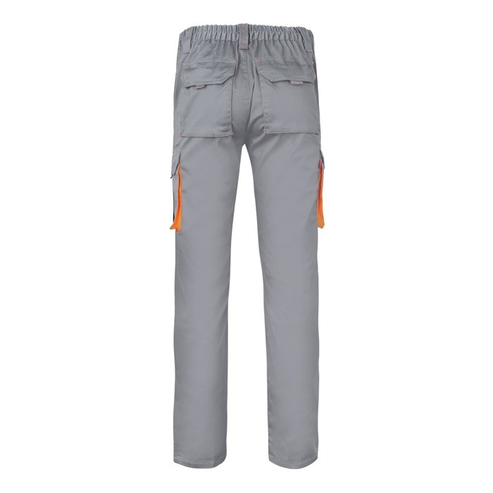 Pantalón de trabajo de sarga con varios bolsillos 200 g/m2 color naranja segunda vista Pantalón de trabajo de sarga con varios bolsillos 200 g/m2 color naranja segunda vista