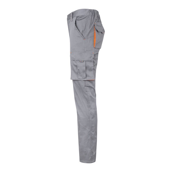 Pantalón de trabajo de sarga con varios bolsillos 200 g/m2 color naranja tercera vista Pantalón de trabajo de sarga con varios bolsillos 200 g/m2 color naranja tercera vista