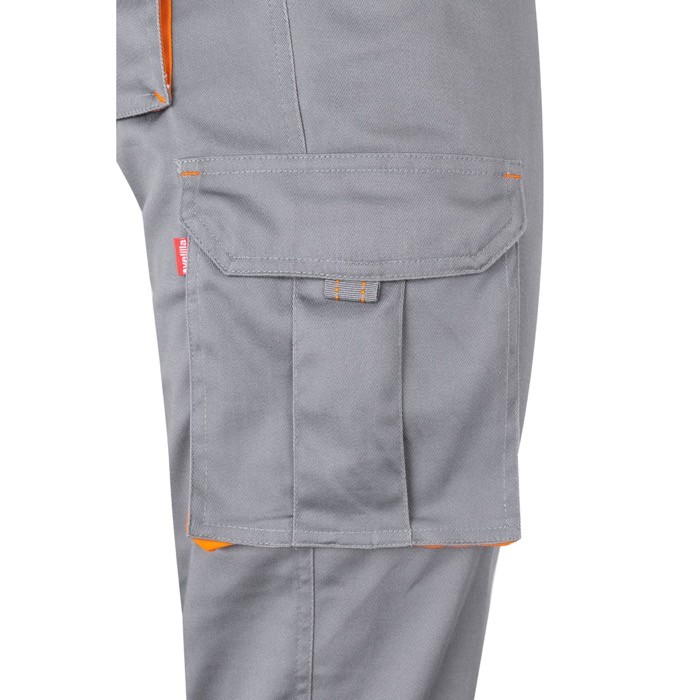 Pantalón de trabajo de sarga con varios bolsillos 200 g/m2 color naranja quinta vista Pantalón de trabajo de sarga con varios bolsillos 200 g/m2 color naranja quinta vista
