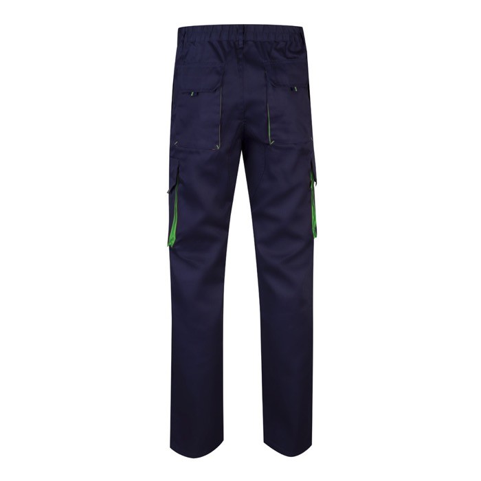 Pantalón de trabajo de sarga con varios bolsillos 200 g/m2 color verde segunda vista Pantalón de trabajo de sarga con varios bolsillos 200 g/m2 color verde segunda vista