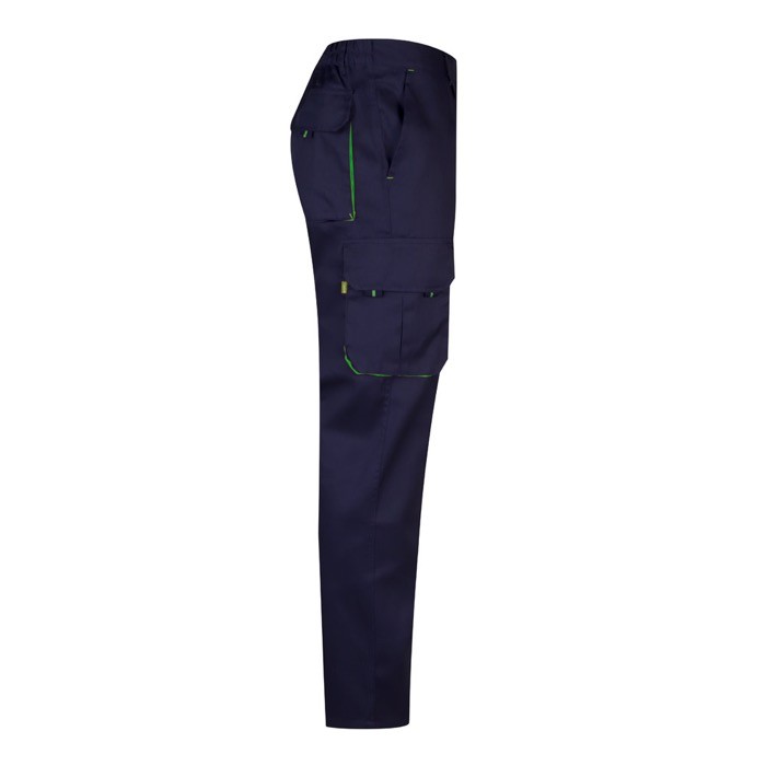 Pantalón de trabajo de sarga con varios bolsillos 200 g/m2 color verde cuarta vista Pantalón de trabajo de sarga con varios bolsillos 200 g/m2 color verde cuarta vista