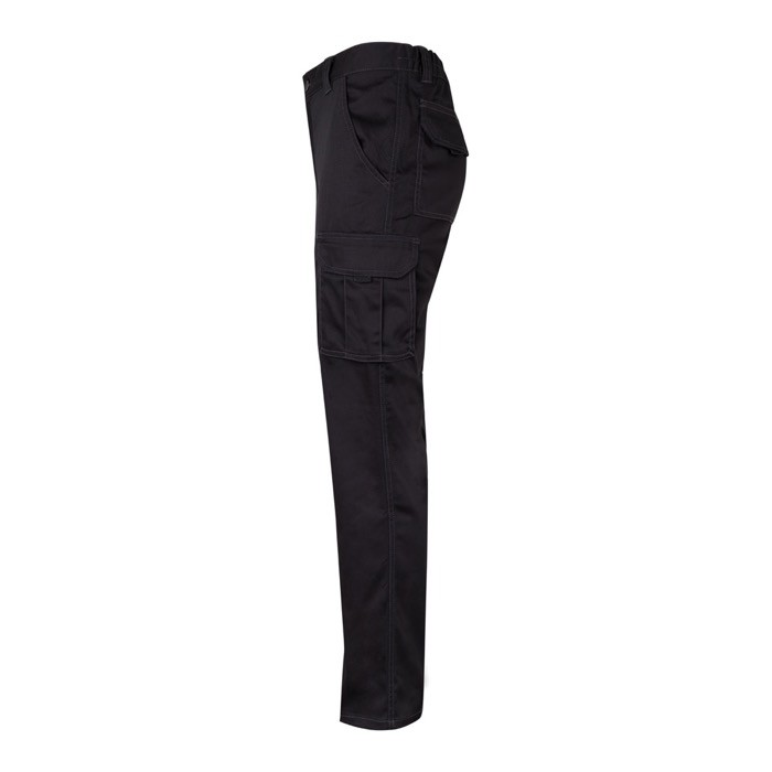 Pantalón de trabajo unisex con bolsillos 290 g/m2 color negro tercera vista Pantalón de trabajo unisex con bolsillos 290 g/m2 color negro tercera vista
