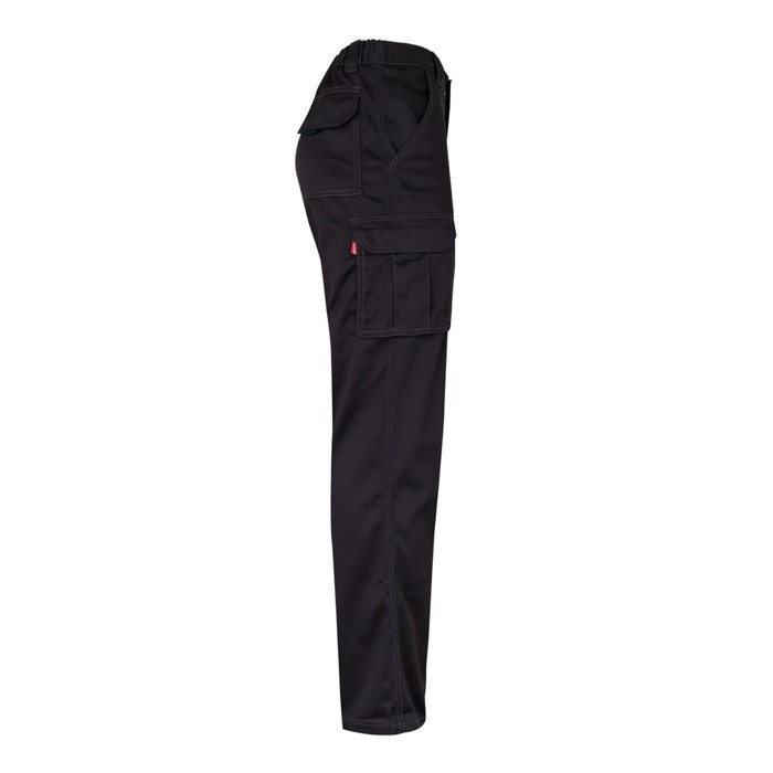 Pantalón de trabajo unisex con bolsillos 290 g/m2 color negro cuarta vista Pantalón de trabajo unisex con bolsillos 290 g/m2 color negro cuarta vista