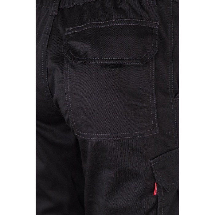 Pantalón de trabajo unisex con bolsillos 290 g/m2 color negro sexta vista Pantalón de trabajo unisex con bolsillos 290 g/m2 color negro sexta vista