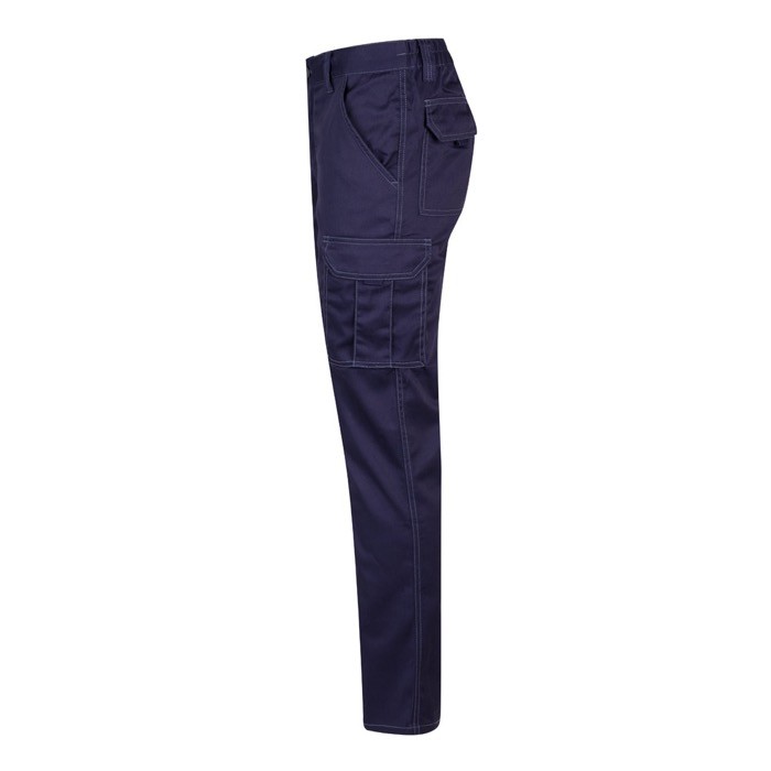 Pantalón de trabajo unisex con bolsillos 290 g/m2 color azul tercera vista Pantalón de trabajo unisex con bolsillos 290 g/m2 color azul tercera vista