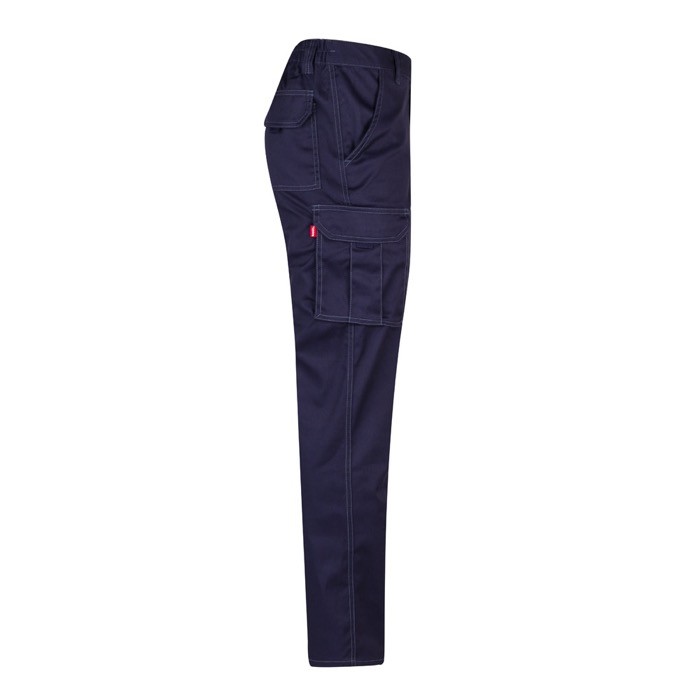Pantalón de trabajo unisex con bolsillos 290 g/m2 color azul cuarta vista Pantalón de trabajo unisex con bolsillos 290 g/m2 color azul cuarta vista