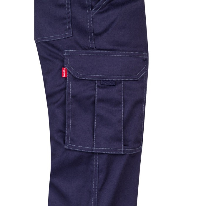 Pantalón de trabajo unisex con bolsillos 290 g/m2 color azul quinta vista Pantalón de trabajo unisex con bolsillos 290 g/m2 color azul quinta vista