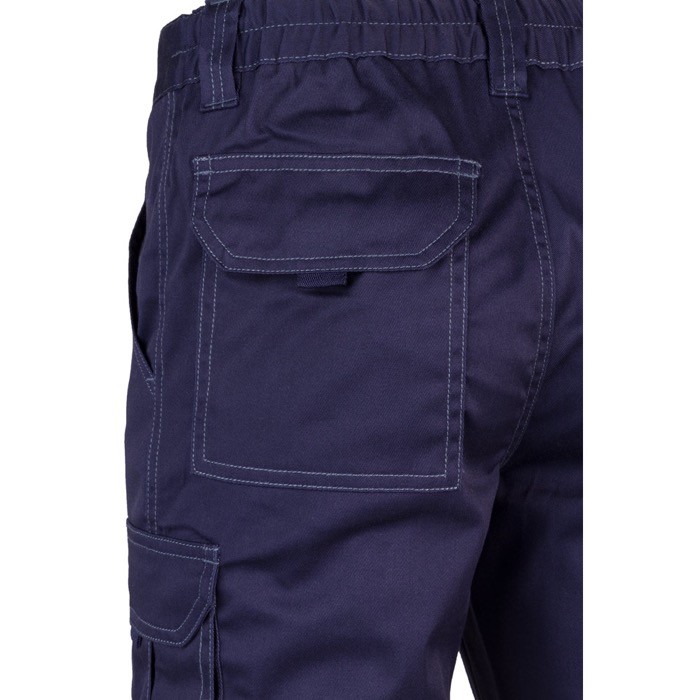 Pantalón de trabajo unisex con bolsillos 290 g/m2 color azul sexta vista Pantalón de trabajo unisex con bolsillos 290 g/m2 color azul sexta vista