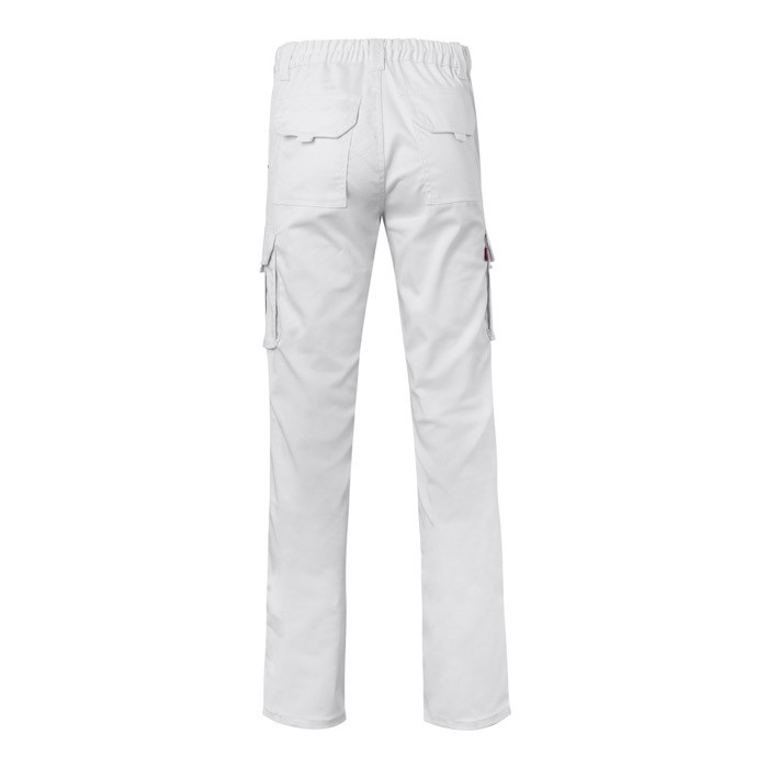 Pantalón de trabajo unisex con bolsillos 290 g/m2 color blanco segunda vista Pantalón de trabajo unisex con bolsillos 290 g/m2 color blanco segunda vista
