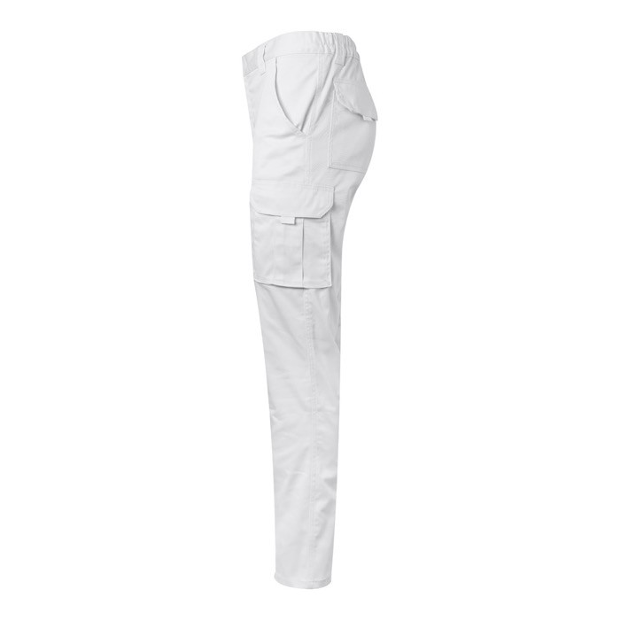 Pantalón de trabajo unisex con bolsillos 290 g/m2 color blanco tercera vista Pantalón de trabajo unisex con bolsillos 290 g/m2 color blanco tercera vista